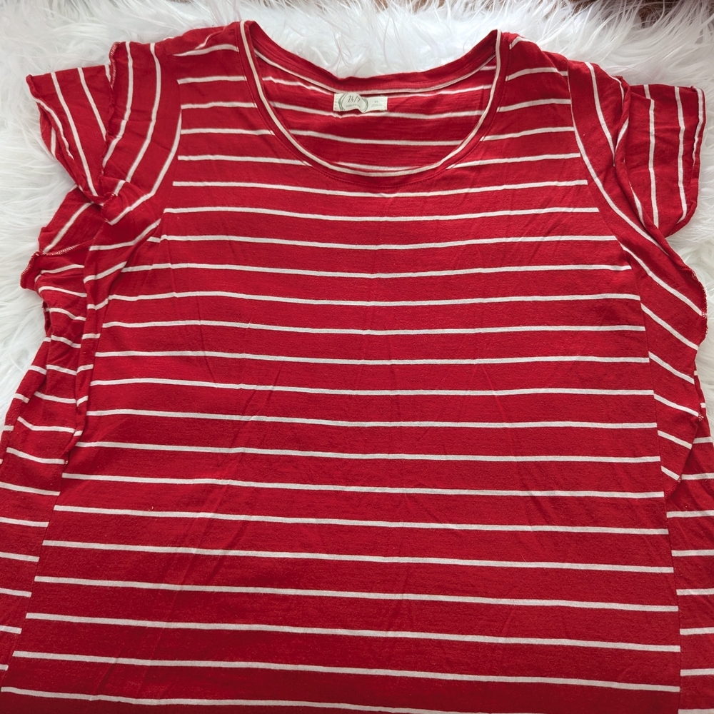 Maurices Red Striped Women's Ruffled Sleeveless Top - Picture 5 of 5